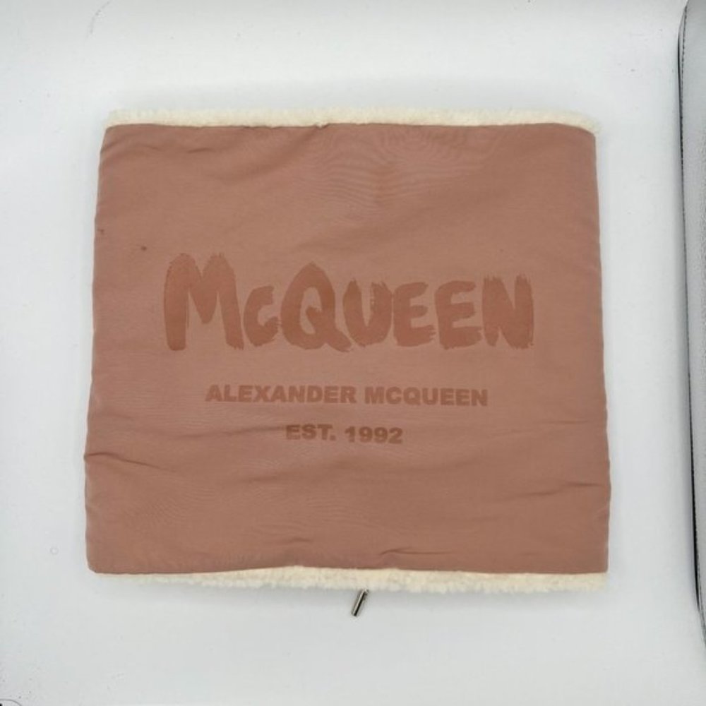 Brand New Alexander McQueen Graffiti Shearling Effect Neck Warmer Snood Scarf - Picture 1 of 7